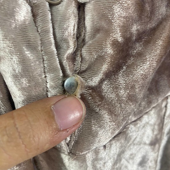 Amuse Society Velvet Jumpsuit Large Pink Wide Leg V-Neck Night And Daze Jumper - Picture 15 of 15